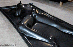 Sub in latex outfit rubs her wet snatch 
