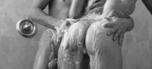 She gets her round ass all soaped up